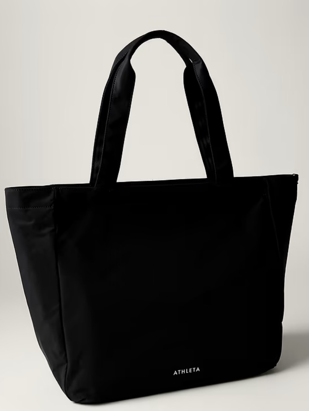 Athleta Black All About Tote Bag with Interior Water Bottle Sleeve